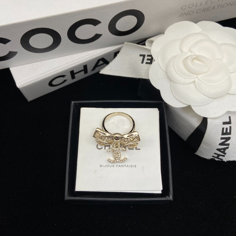 Bow Statement Ring with Bead Accents