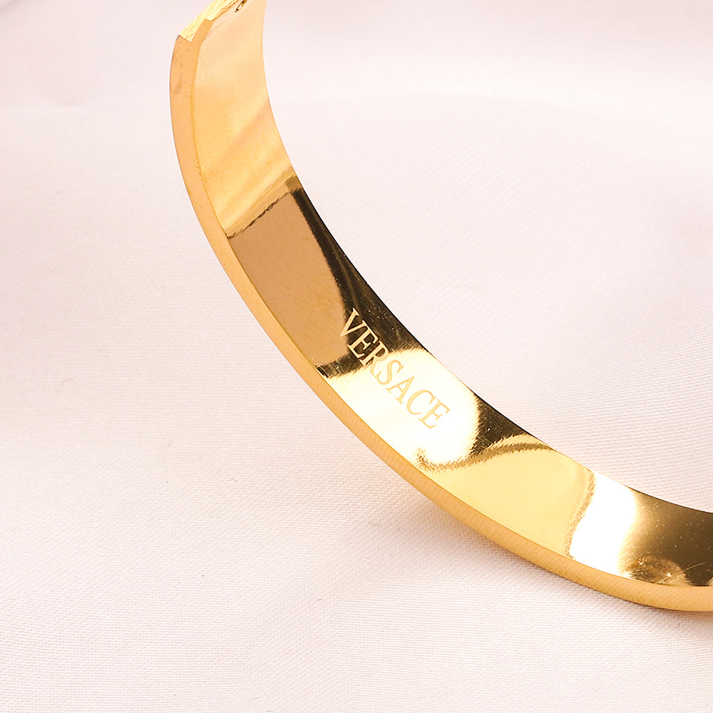 Pulsera rígida articulada de acero inoxidable 304 con diseño de greca griega