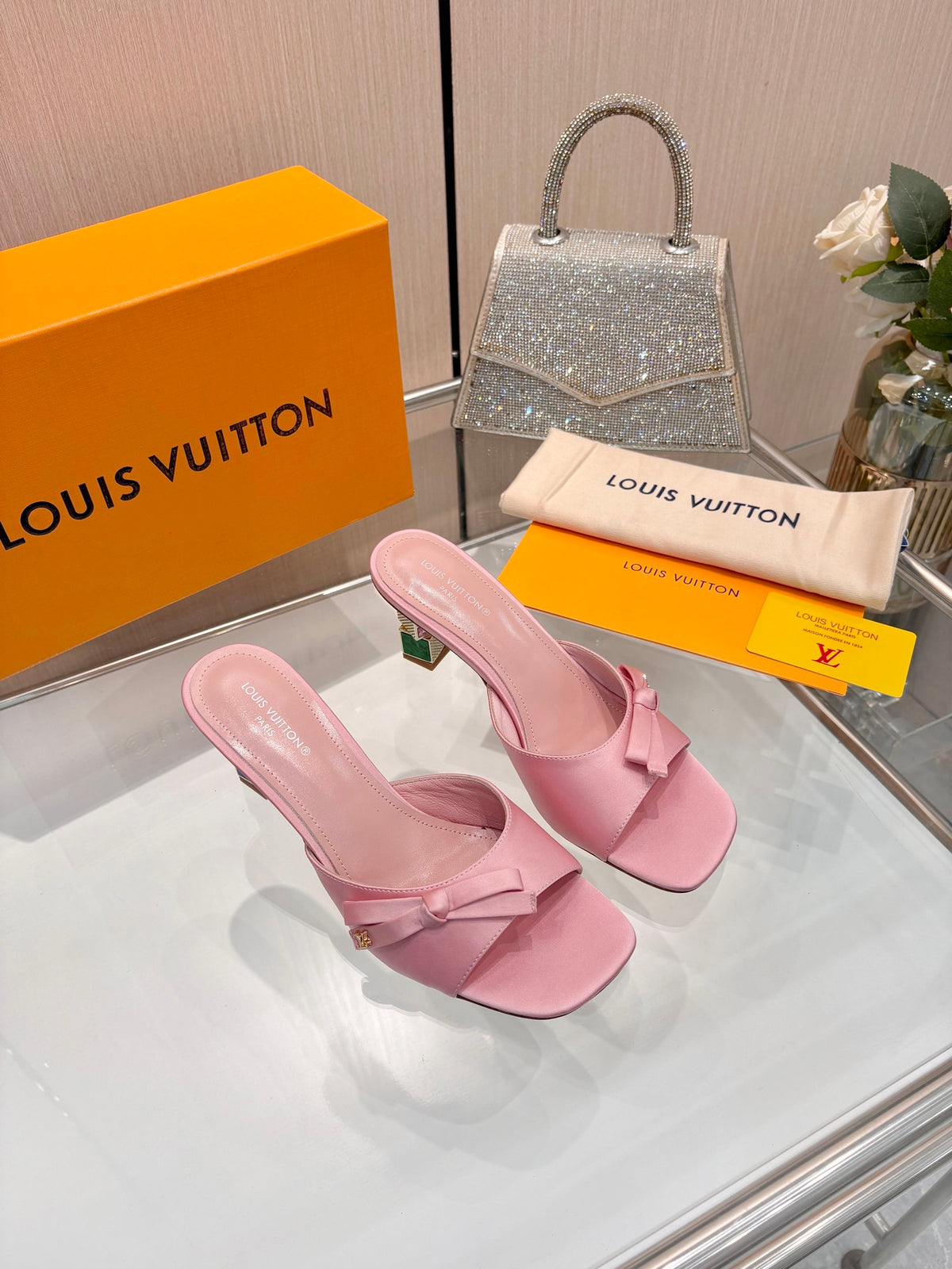 Padded Cross-Strap Heeled Mules