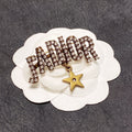 Lettered Stone-Set Brooch with Star Drop