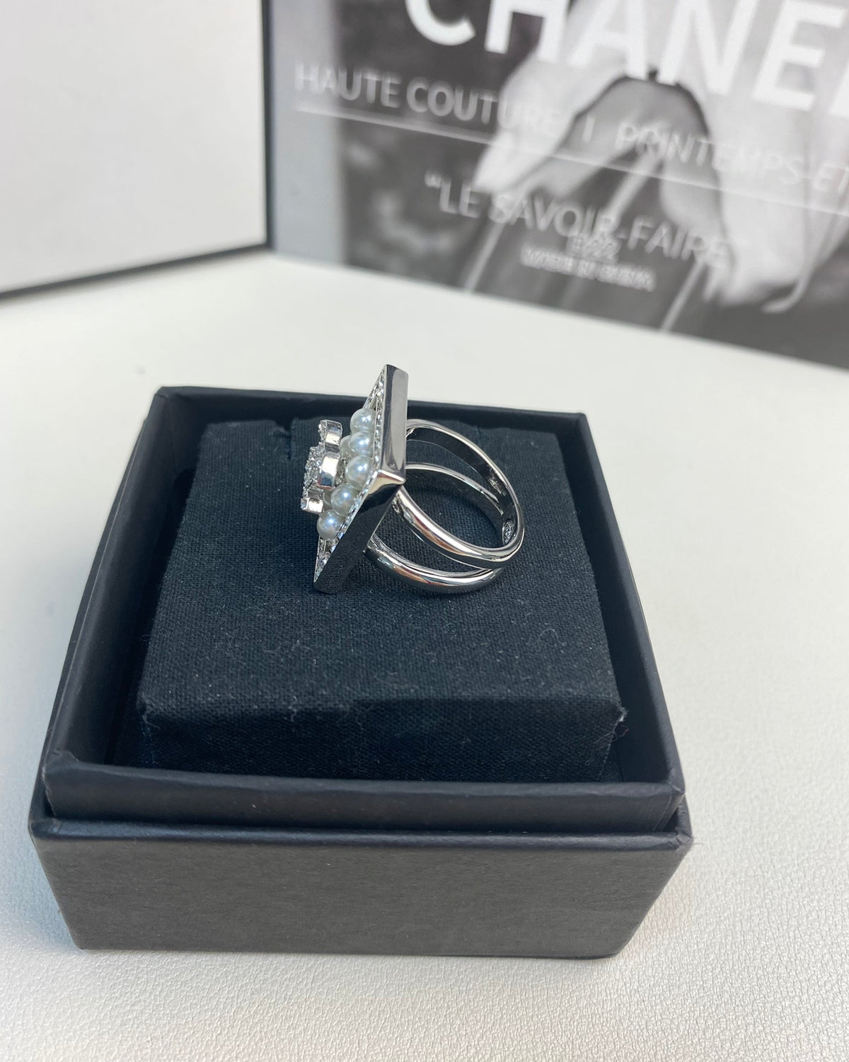 Square Stone-Set Statement Ring
