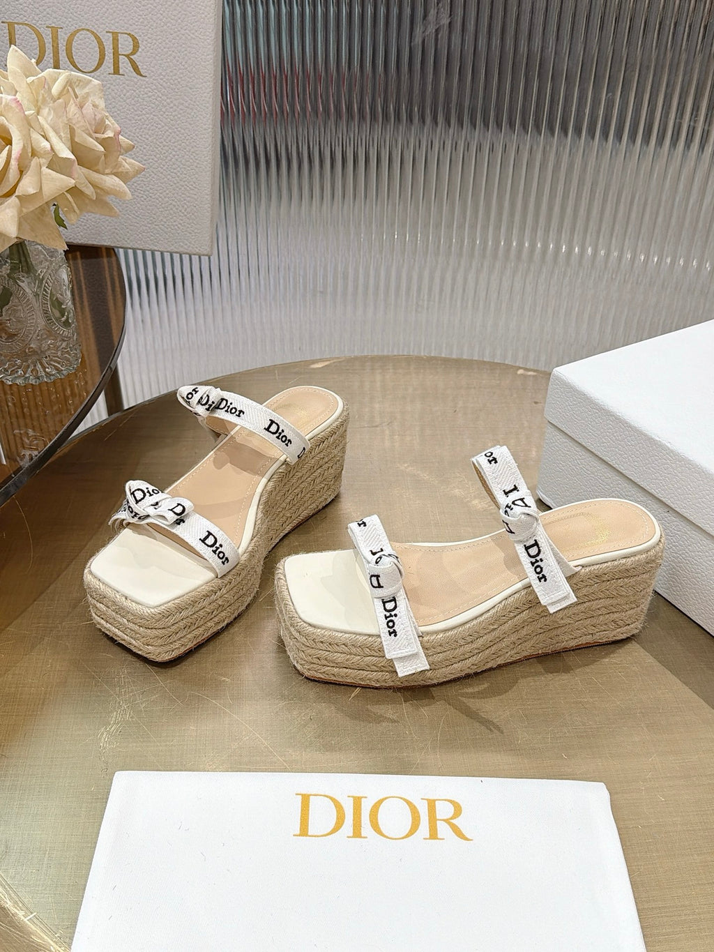 Lettered Strap Platform Sandals