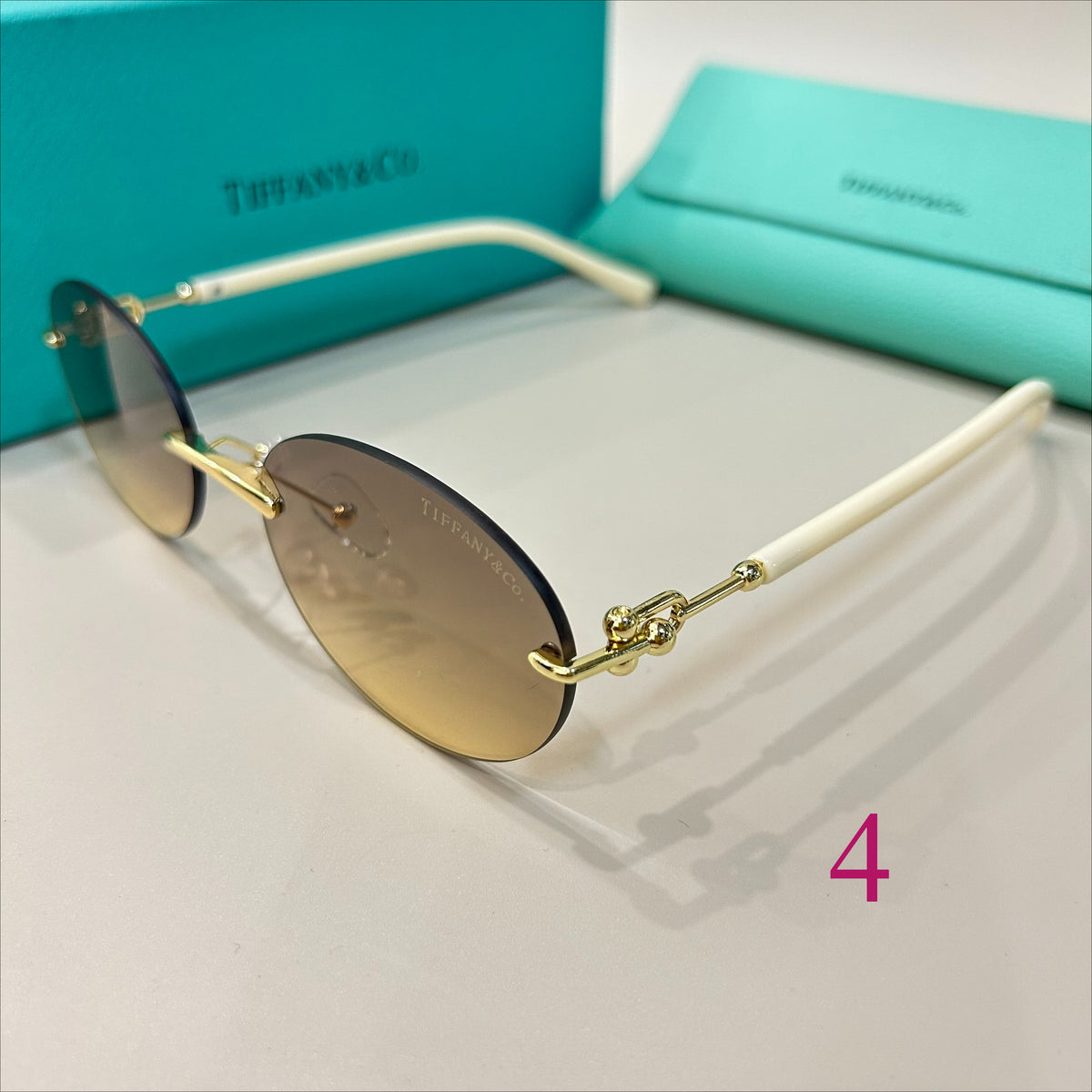 Rimless Aviator Sunglasses with Double Bridge