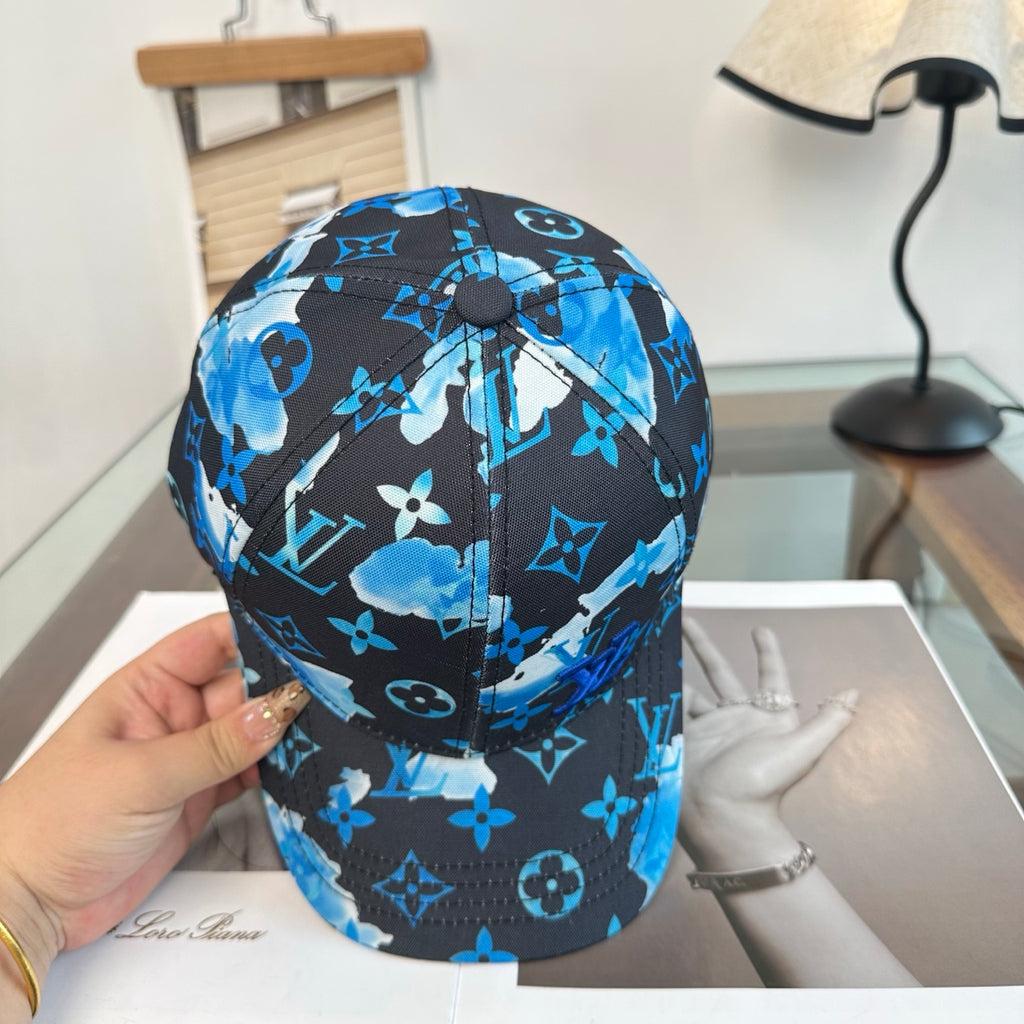 Blue Graphic Monogram Baseball Cap