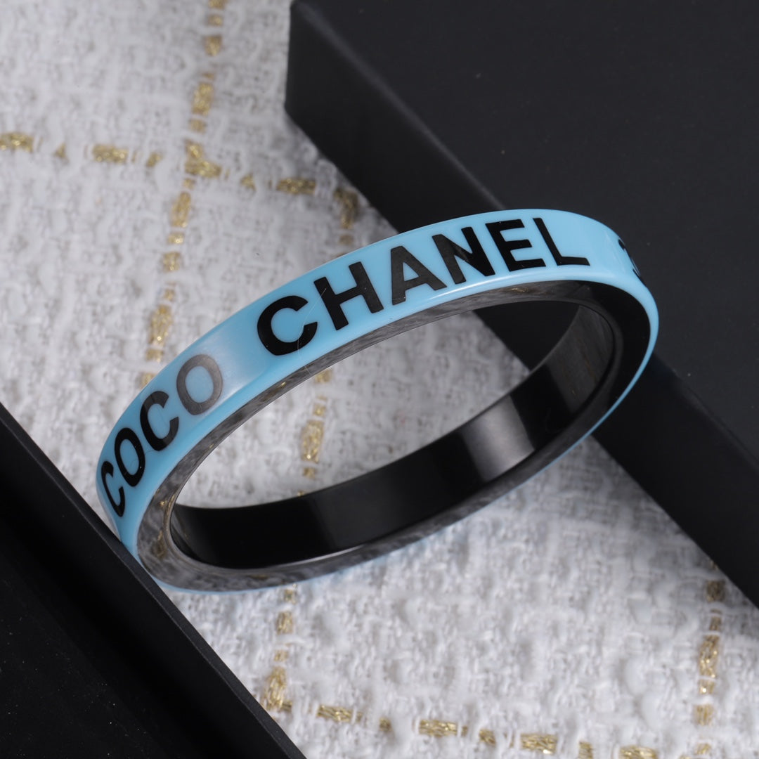 Pastel Lettering Wide Cuff Bracelet