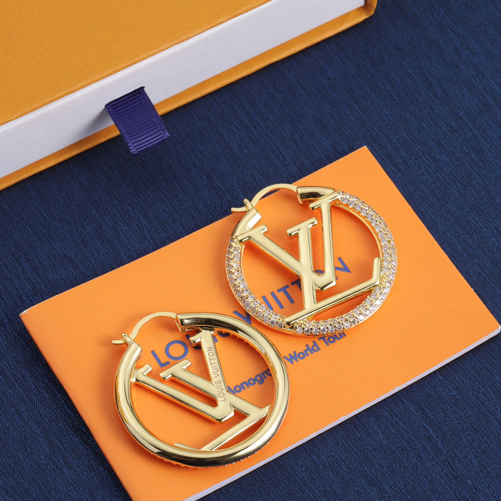 Brincos de argola Pave Monogram