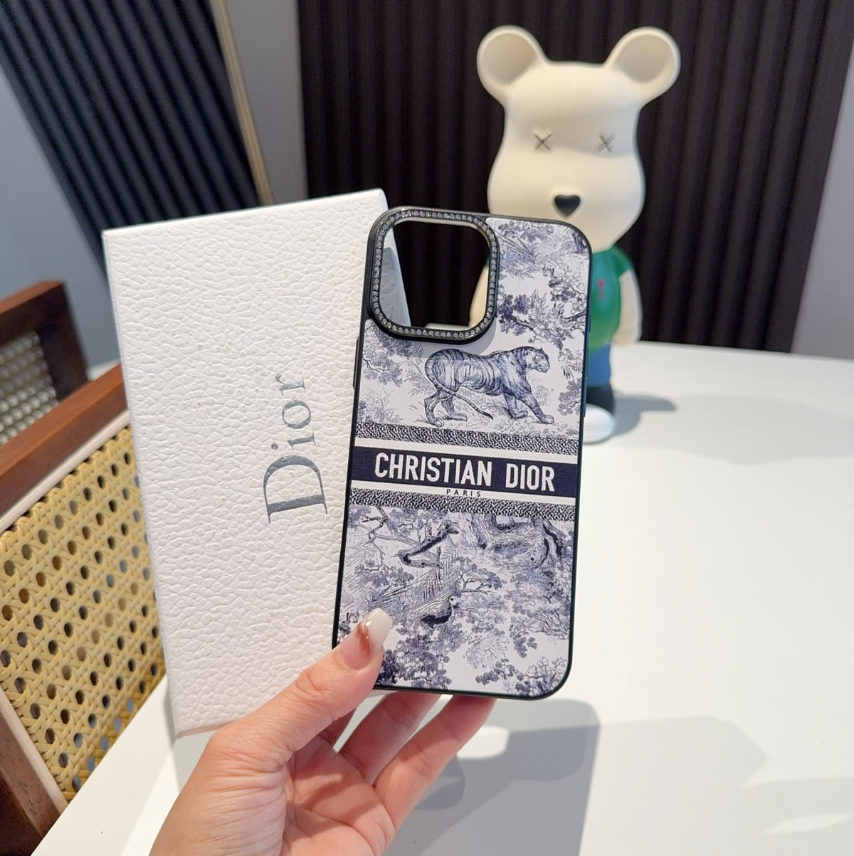Scenic Print Phone Case with Lettered Band