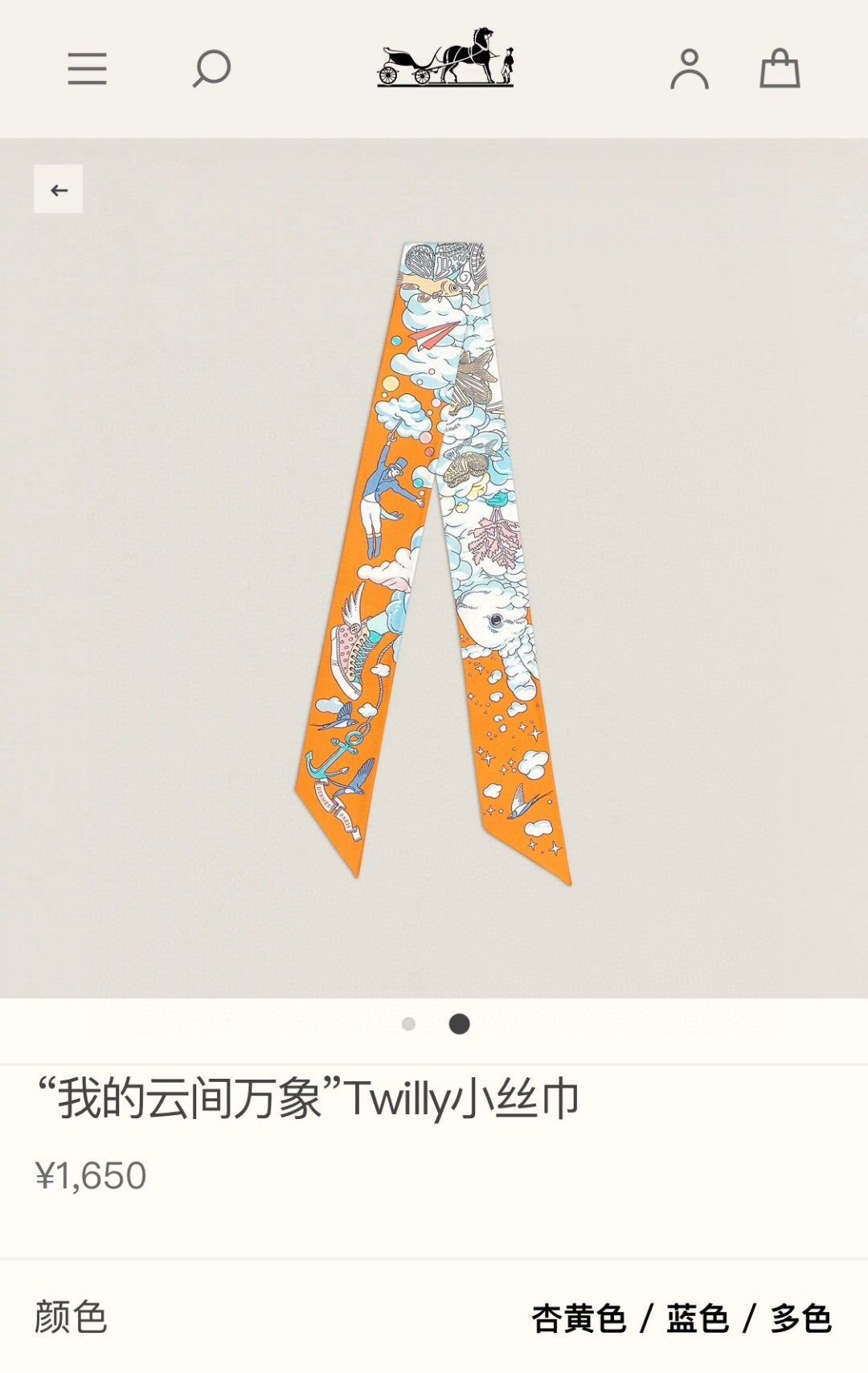 Illustrated Equestrian Ribbon Scarf - 5 x 120 cm