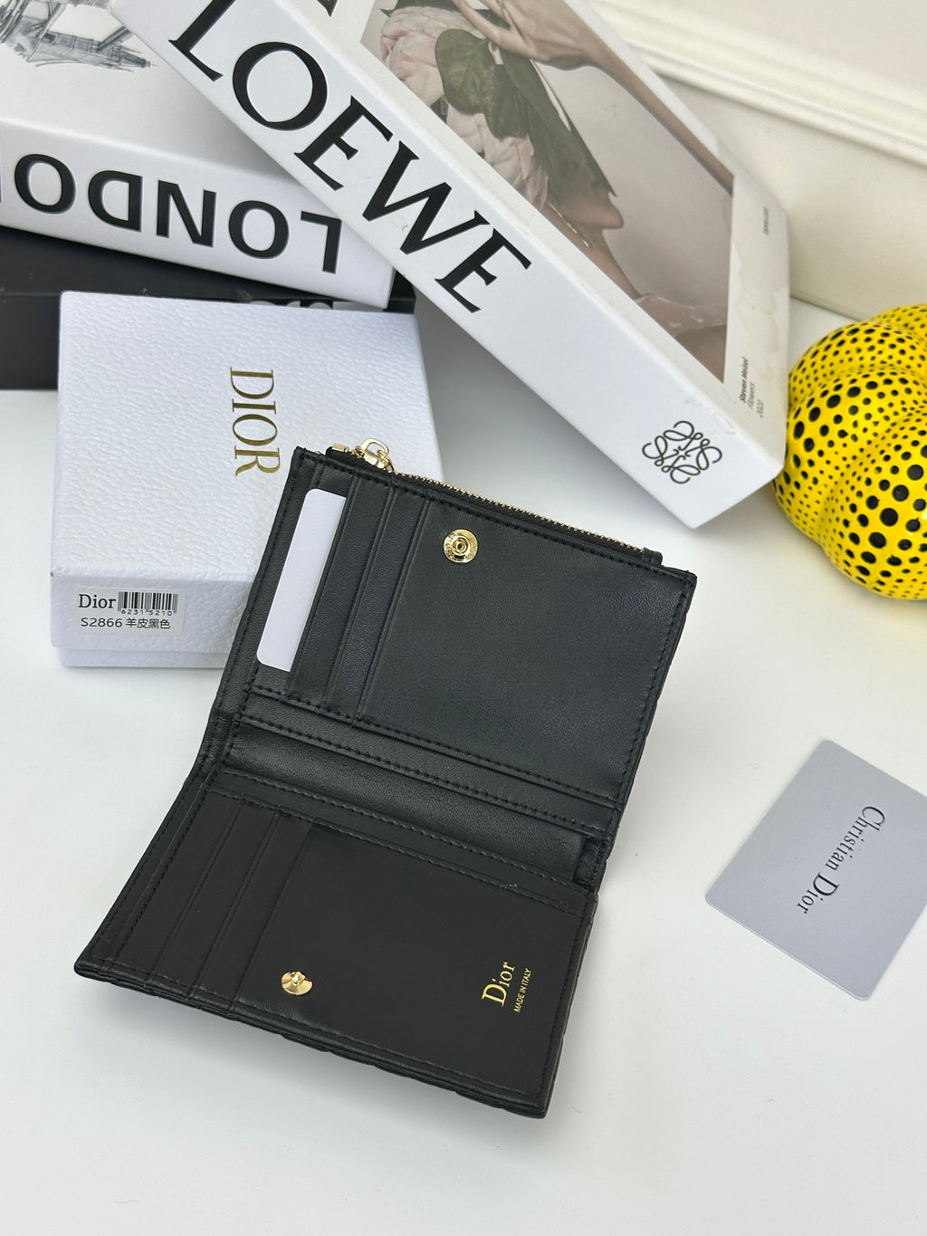 Quilted Flap Wallet with Letter Charms 015