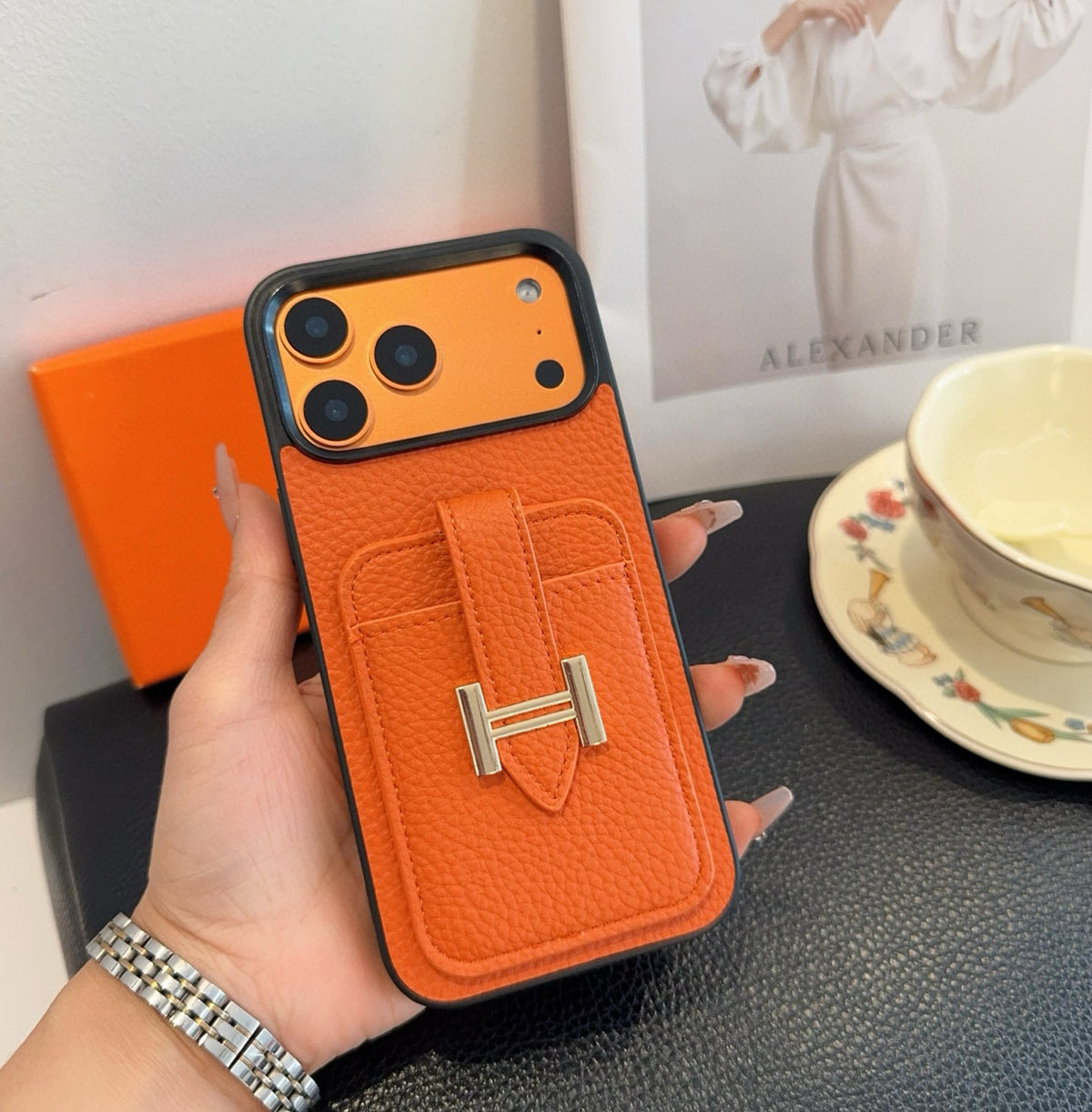H-Buckle Phone Case with Card Pocket