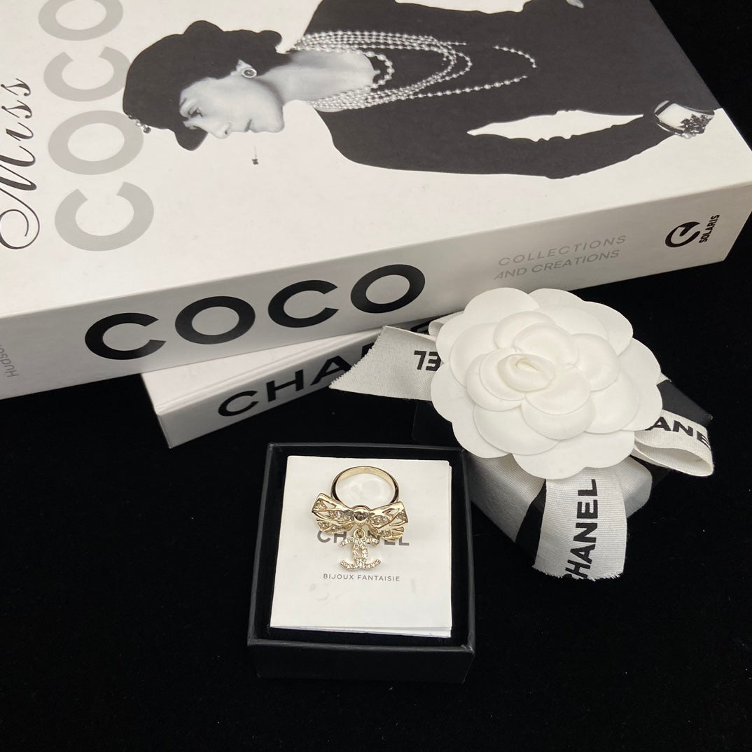 Bow Statement Ring with Bead Accents