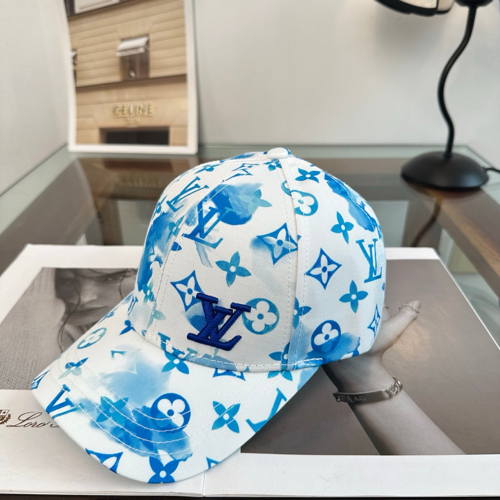 Blue Graphic Monogram Baseball Cap