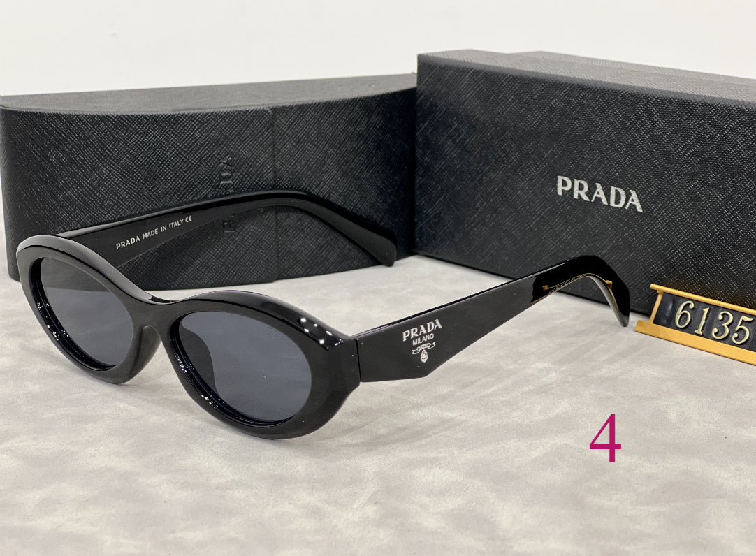 Chunky Oval Sunglasses with Triangular Temple Detail