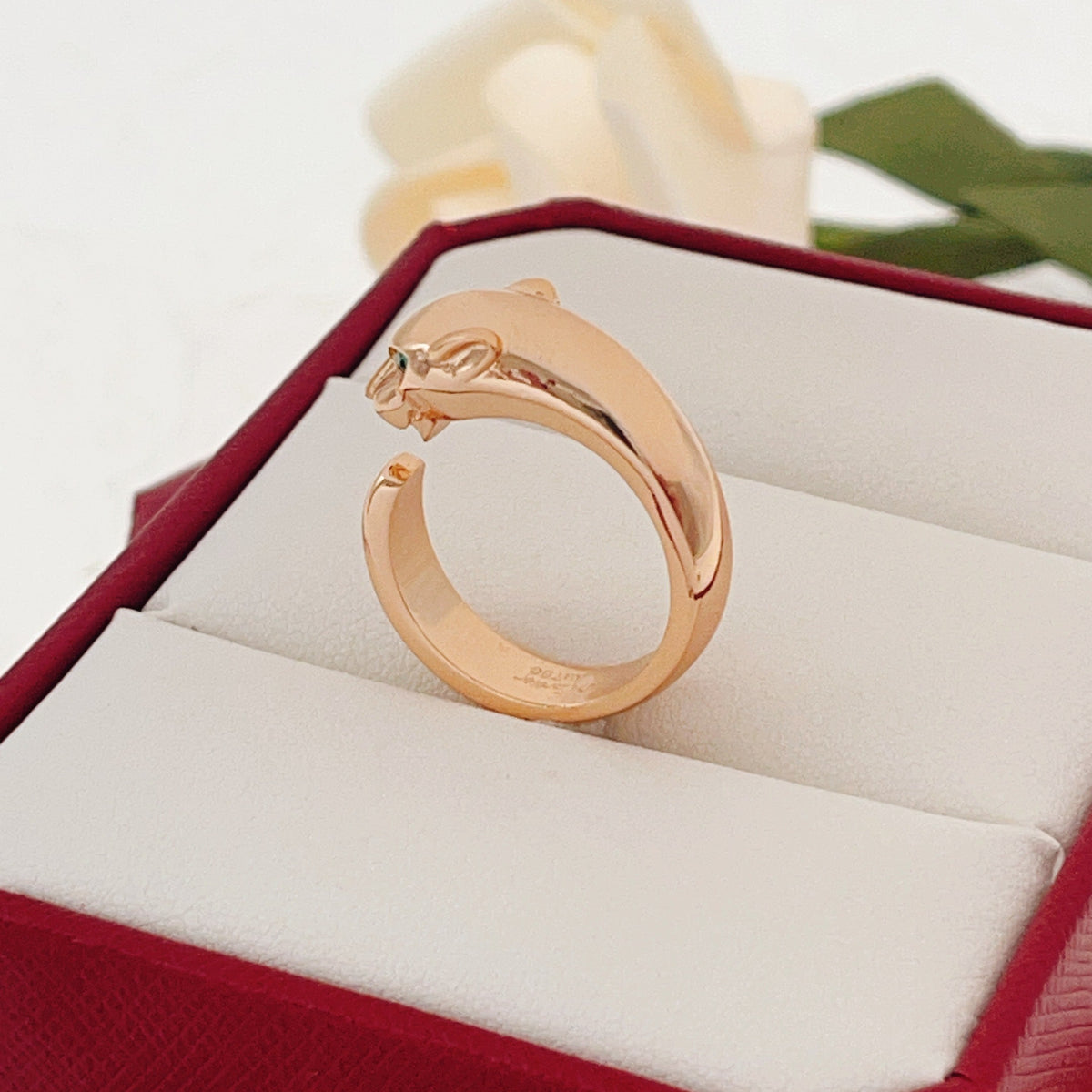 Polished Panther Head Wrap Ring