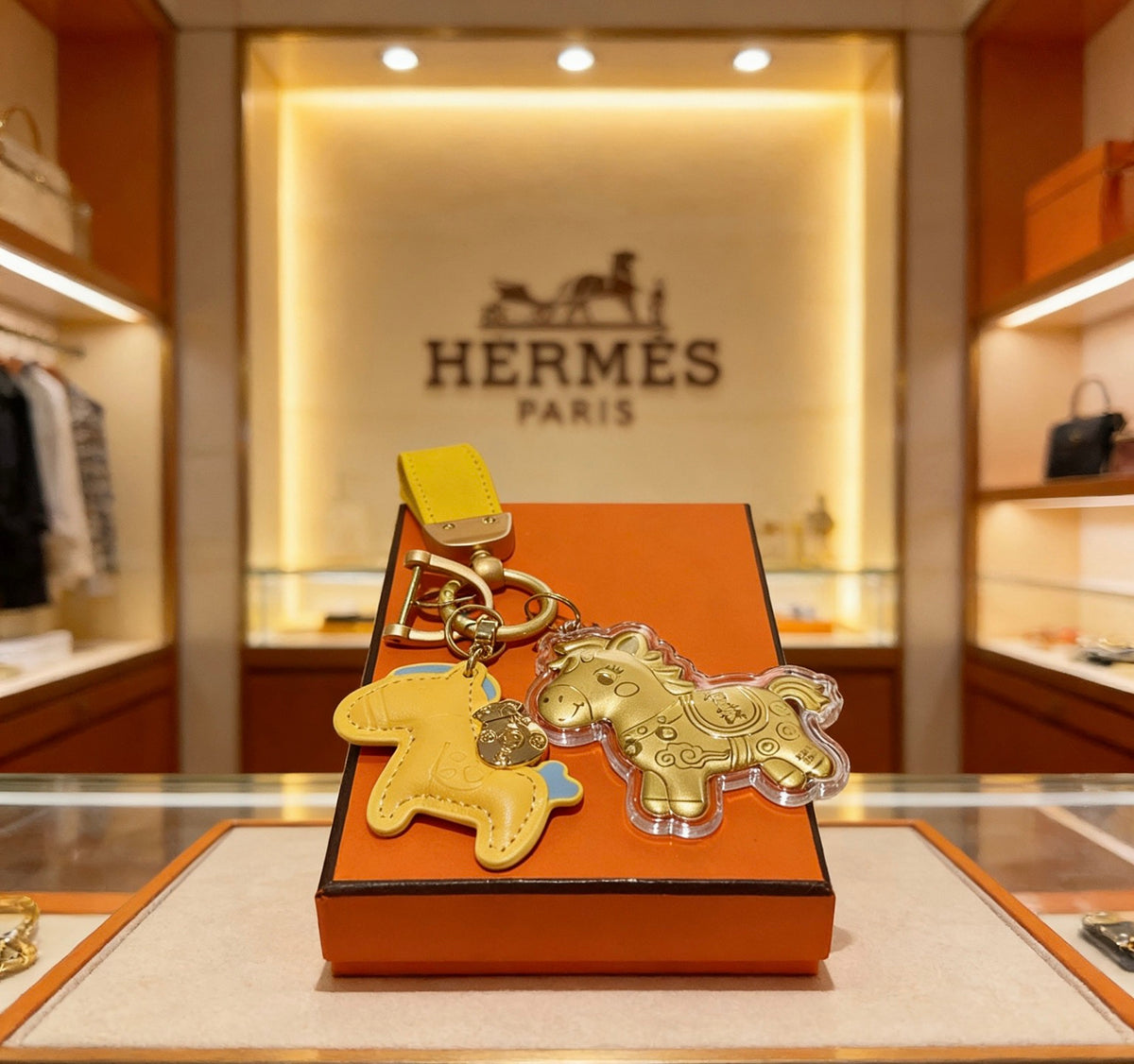 Horse Charm Keychain with Strap