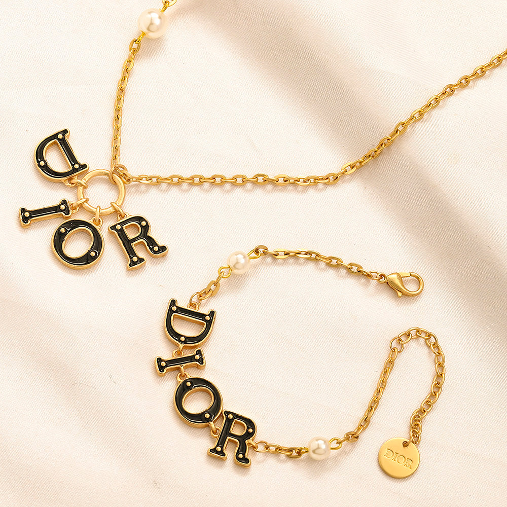 Alloy Colorful Lettering Bracelet & Necklace - Individual or Set