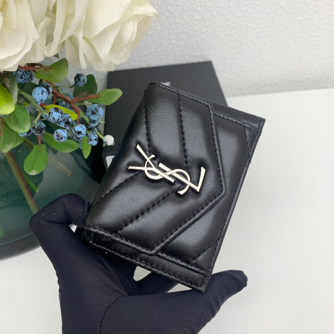 Portefeuille compact effet croco 026