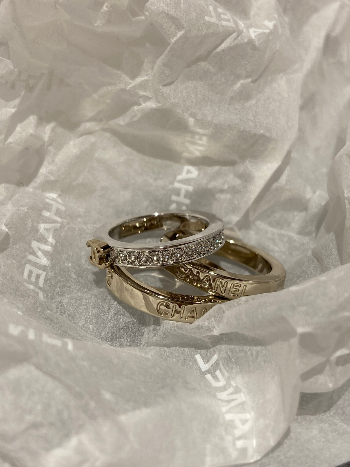 Lettered Band Ring with Stone Accents