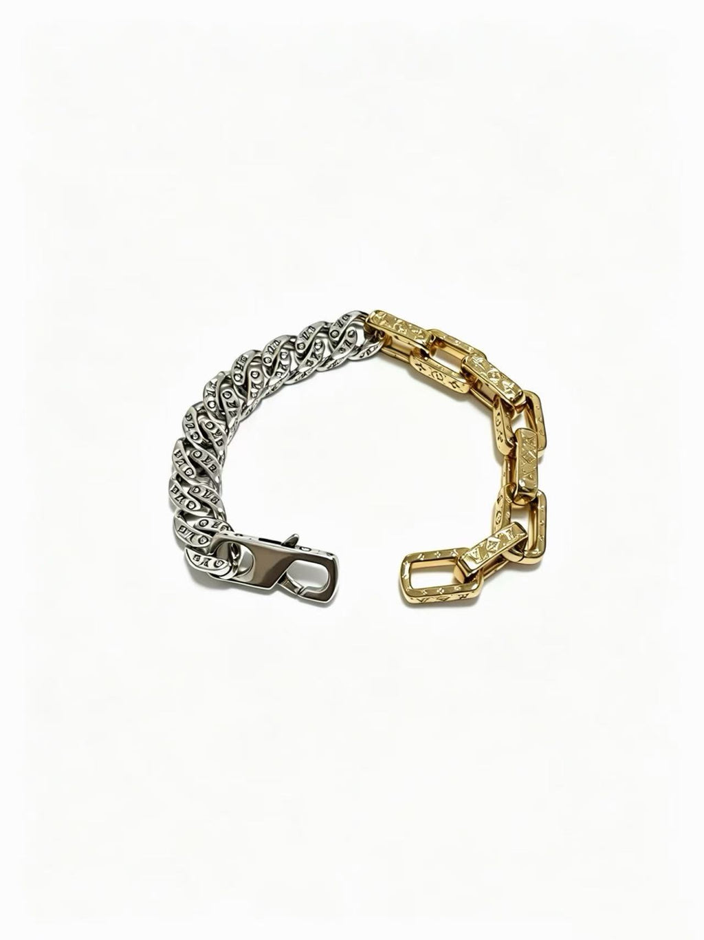 Two-Tone Mixed-Link Chain Bracelet