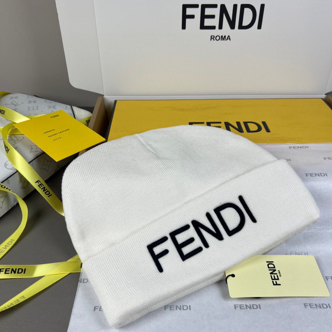 Cuffed Knit Beanie with Bold Lettering
