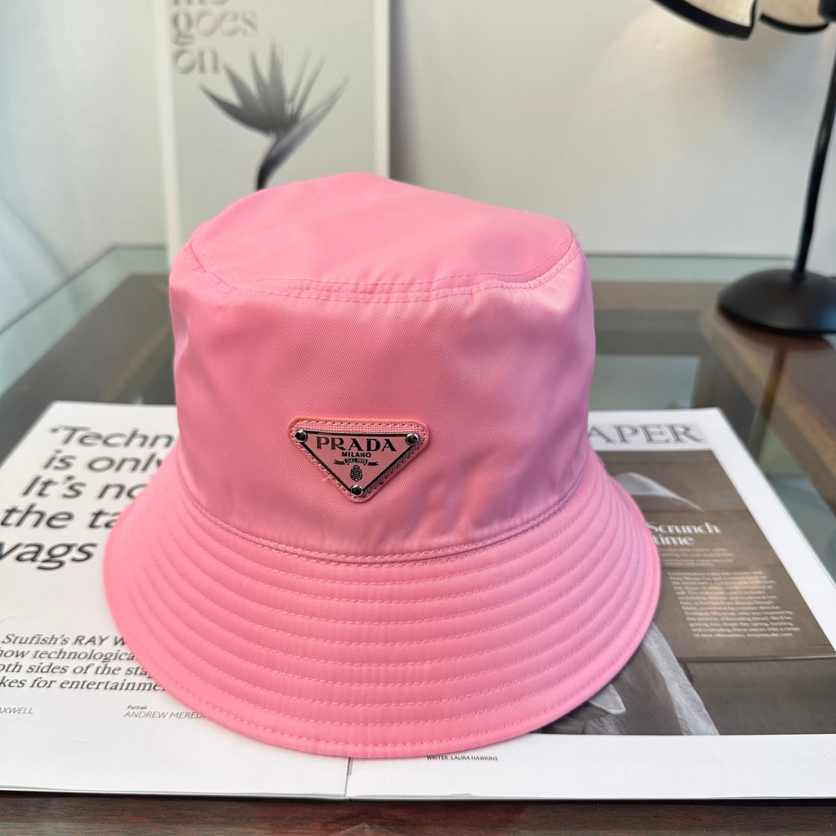 Plain Bucket Hat with Triangle Patch