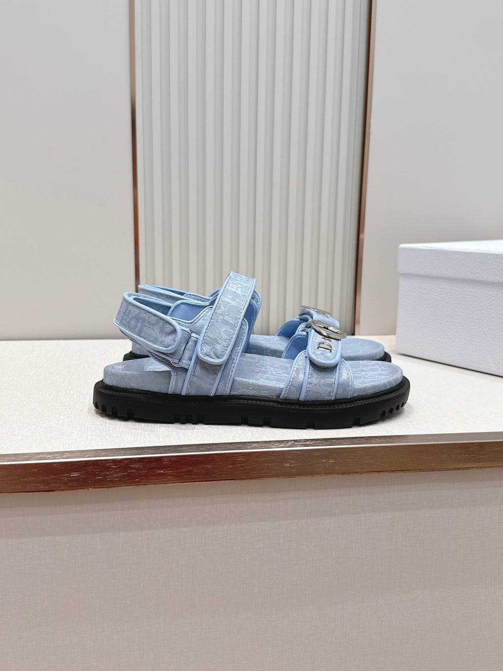 Double-Strap Platform Sandals with Ankle Strap