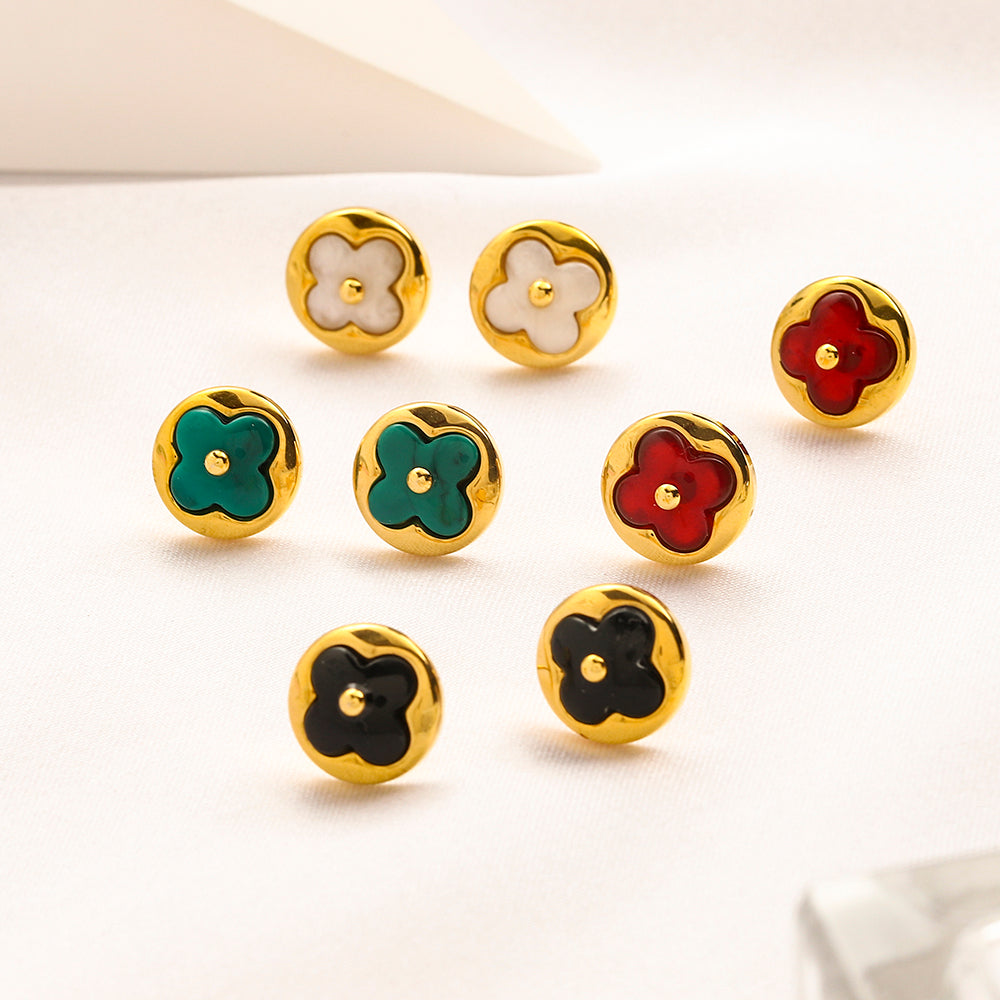 304 Stainless Steel Flower Motif Earrings, Bracelet & Necklace Collection