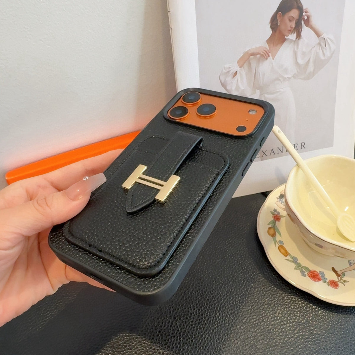 H-Buckle Phone Case with Card Pocket