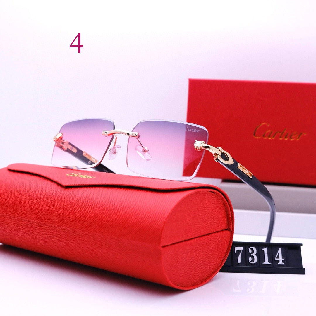 Narrow Rimless Sunglasses with Loop Hinges