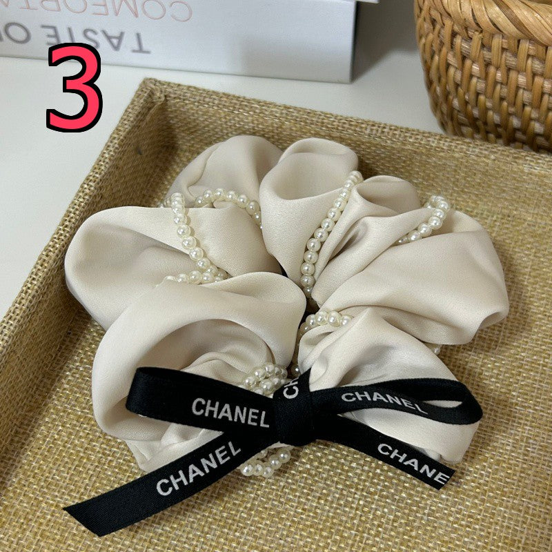 Decorative Scrunchie - Bow and Bead-Accent Options
