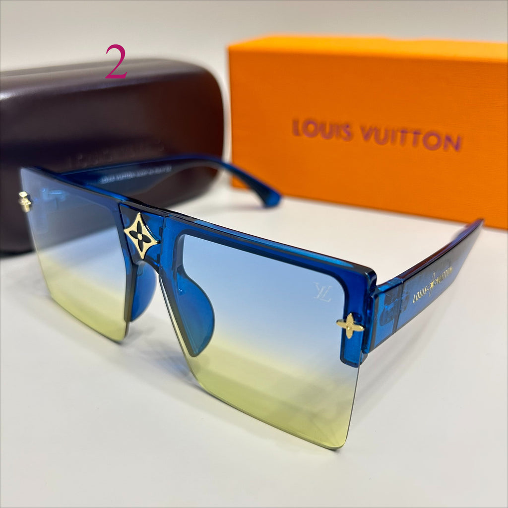 Flat-Top Rimless Sunglasses with Star Bridge Accent