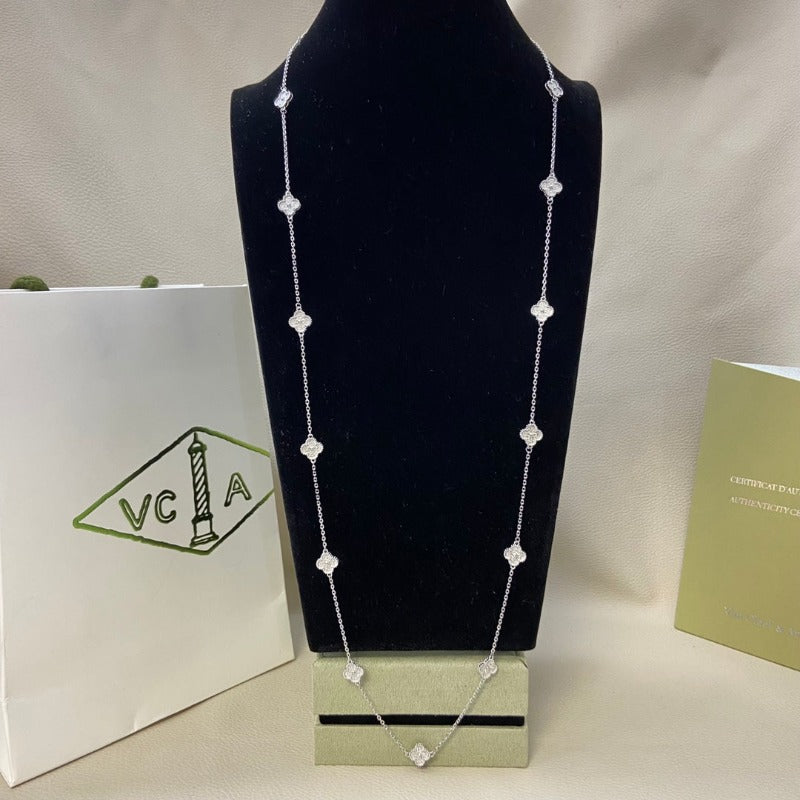 Paperclip & Floral Station Necklace