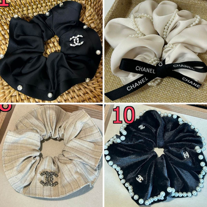 Decorative Scrunchie - Bow and Bead-Accent Options