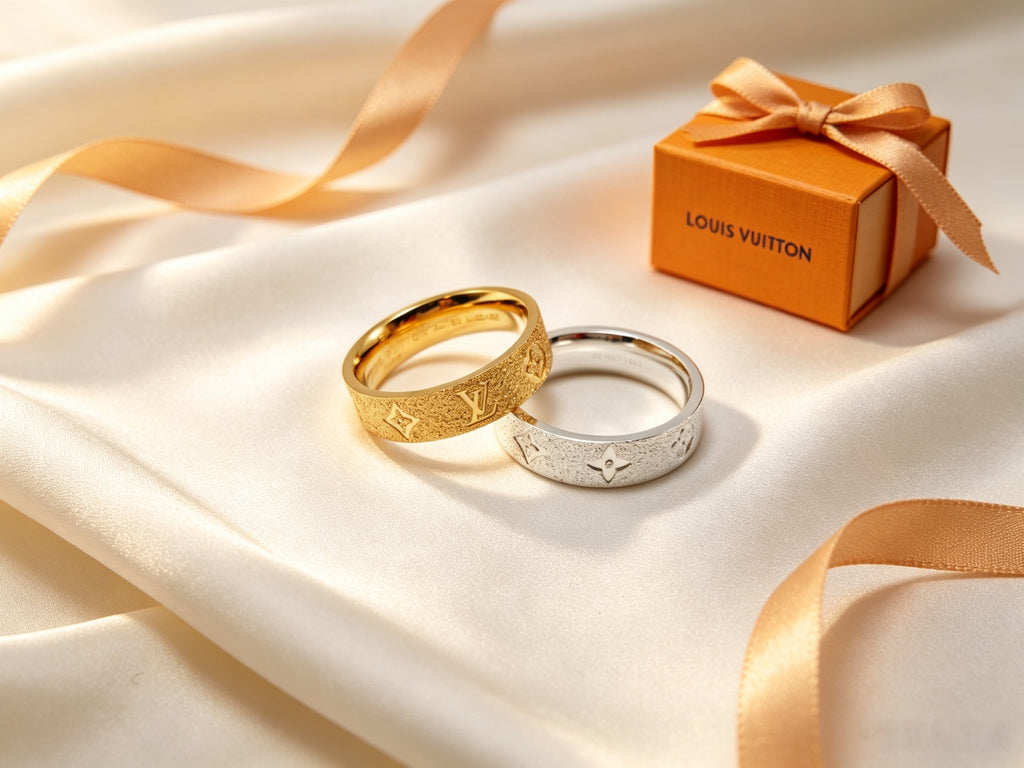 Anillo tipo banda con monograma - Tallas 6–11