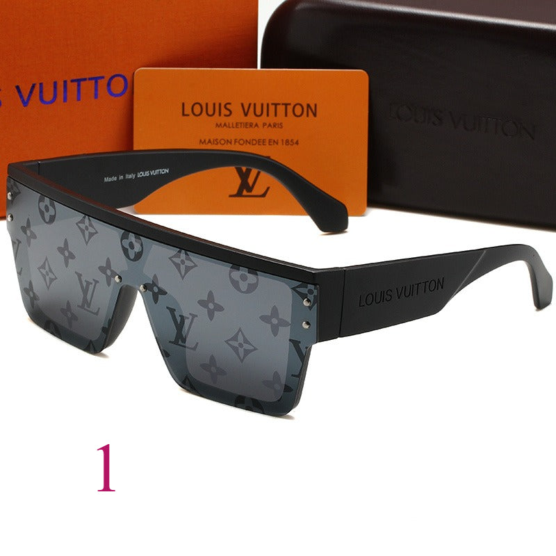 Angular Flat-Top Sunglasses with Wide Temples