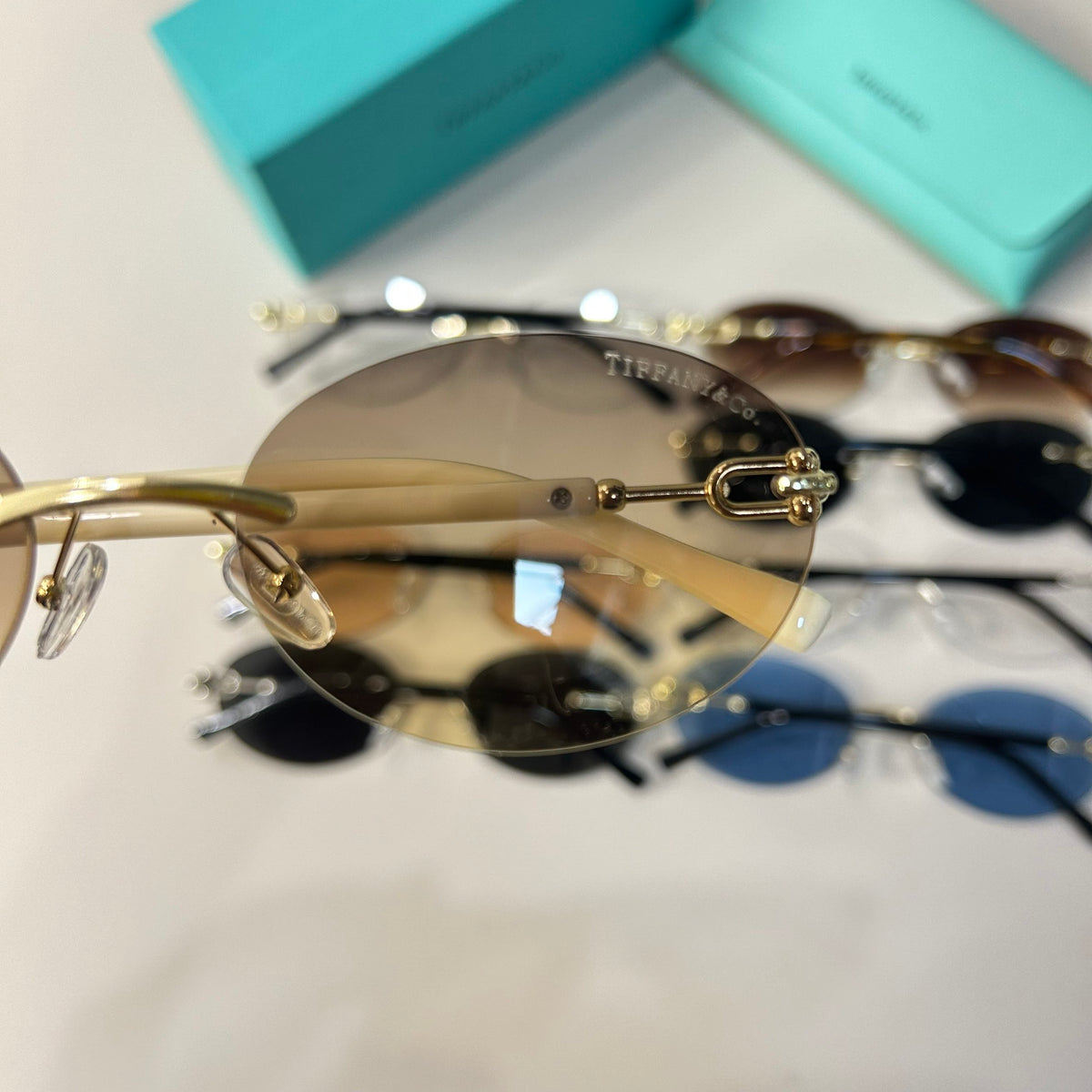 Rimless Aviator Sunglasses with Double Bridge