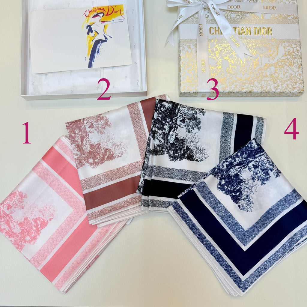 Foulard carré à imprimé paysage color block – 90 x 90 cm