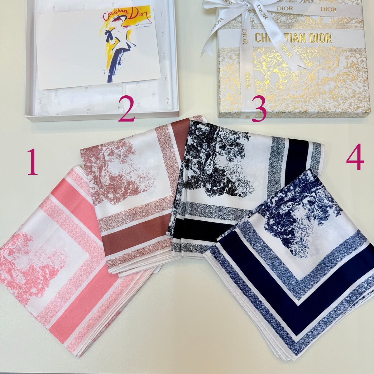 Foulard carré à imprimé paysage color block – 90 x 90 cm