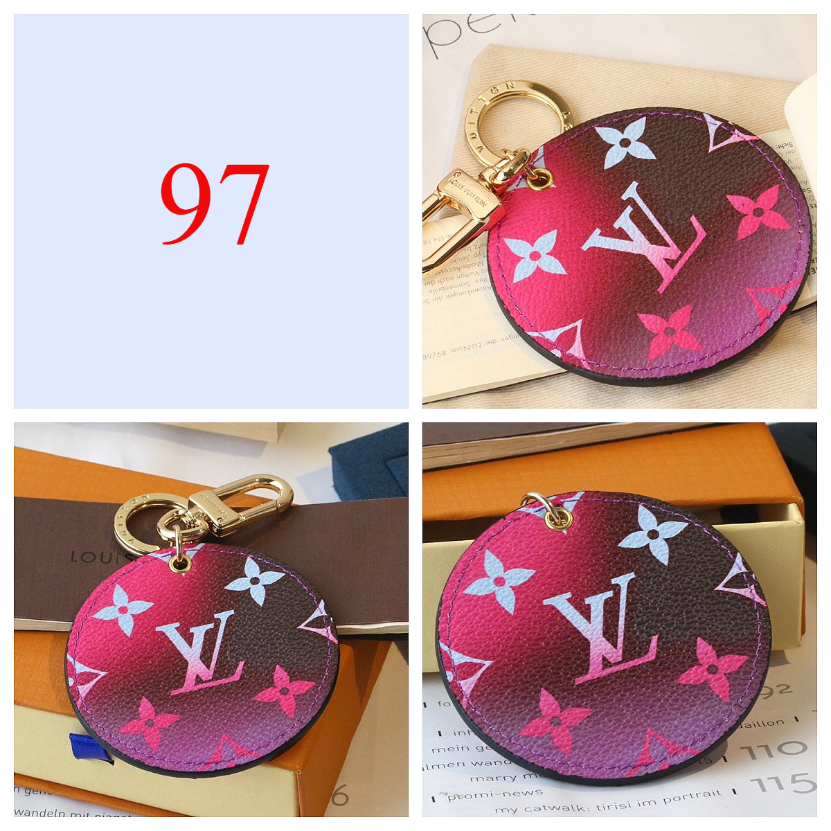 Round Letter Emblem Keychain - Style Options