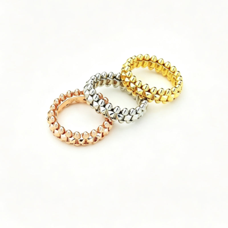 Stone-Accented Curb-Link Band Ring