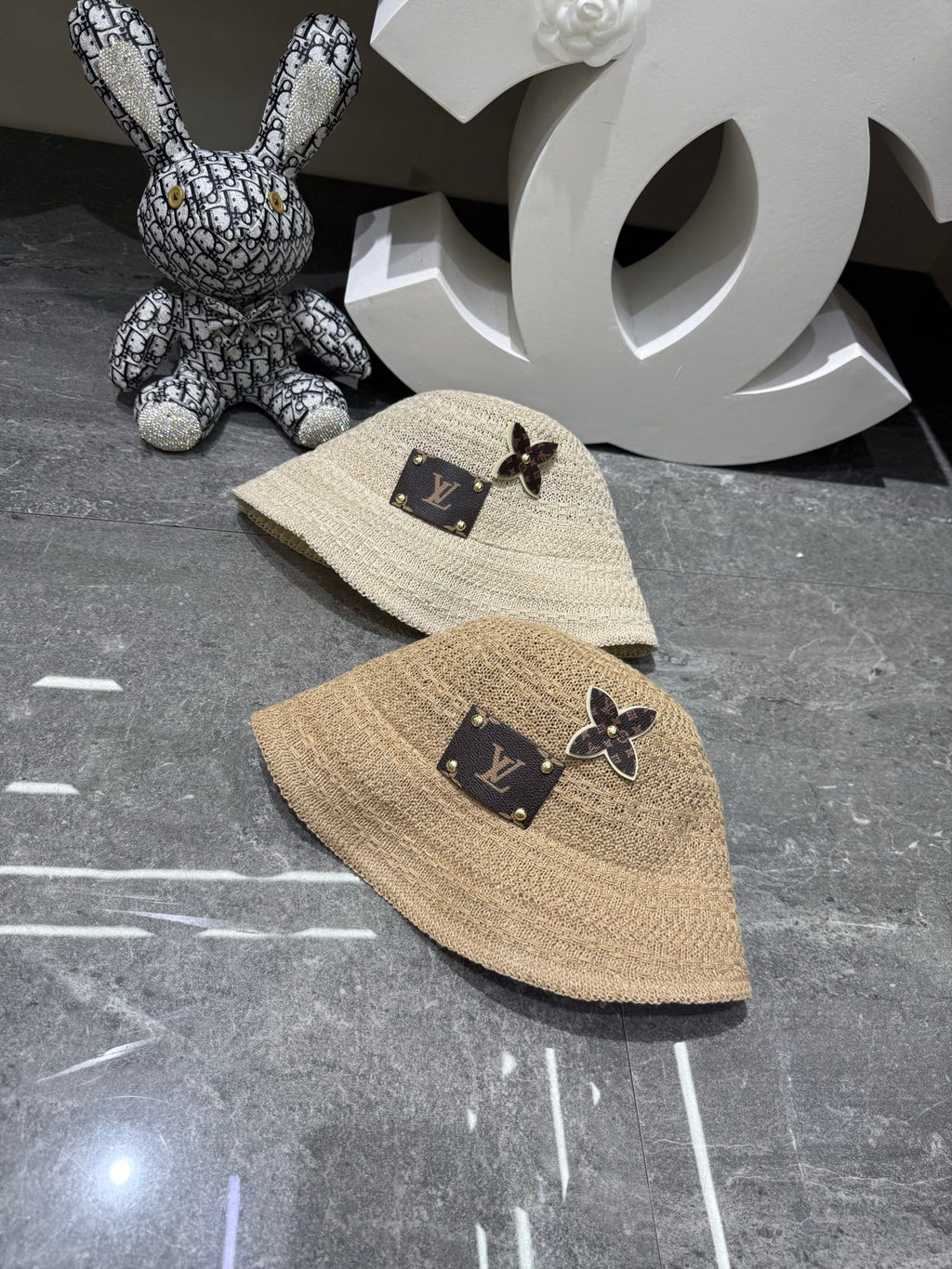 Crochet Bucket Hat with Floral Accent