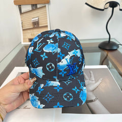 Blue Graphic Monogram Baseball Cap