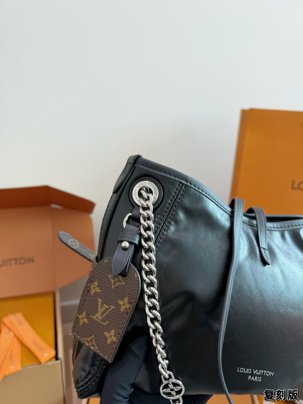 Chain-Handle Drawstring Shoulder Bag — view 4