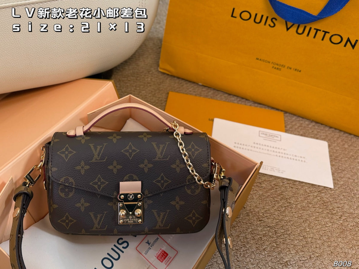 Monogram Mini Messenger Bag with Chain Strap — view 2