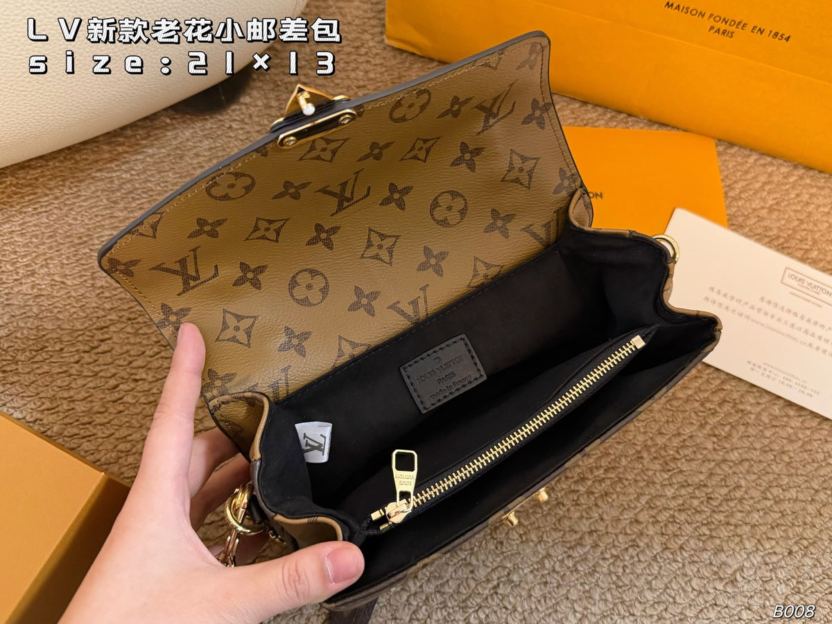 Monogram Mini Messenger Bag with Chain Strap — view 8