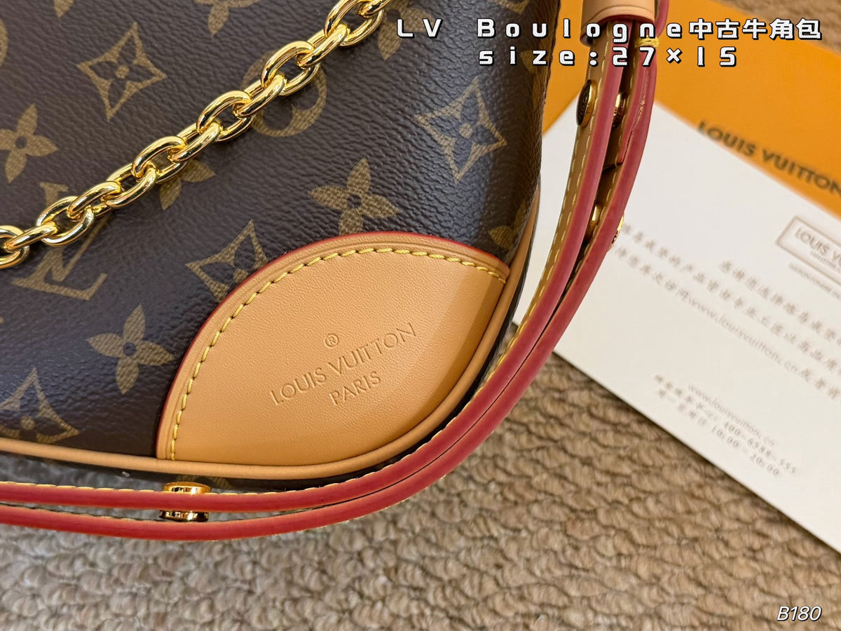 Monogram Crescent Bag with Chain Strap — view 3