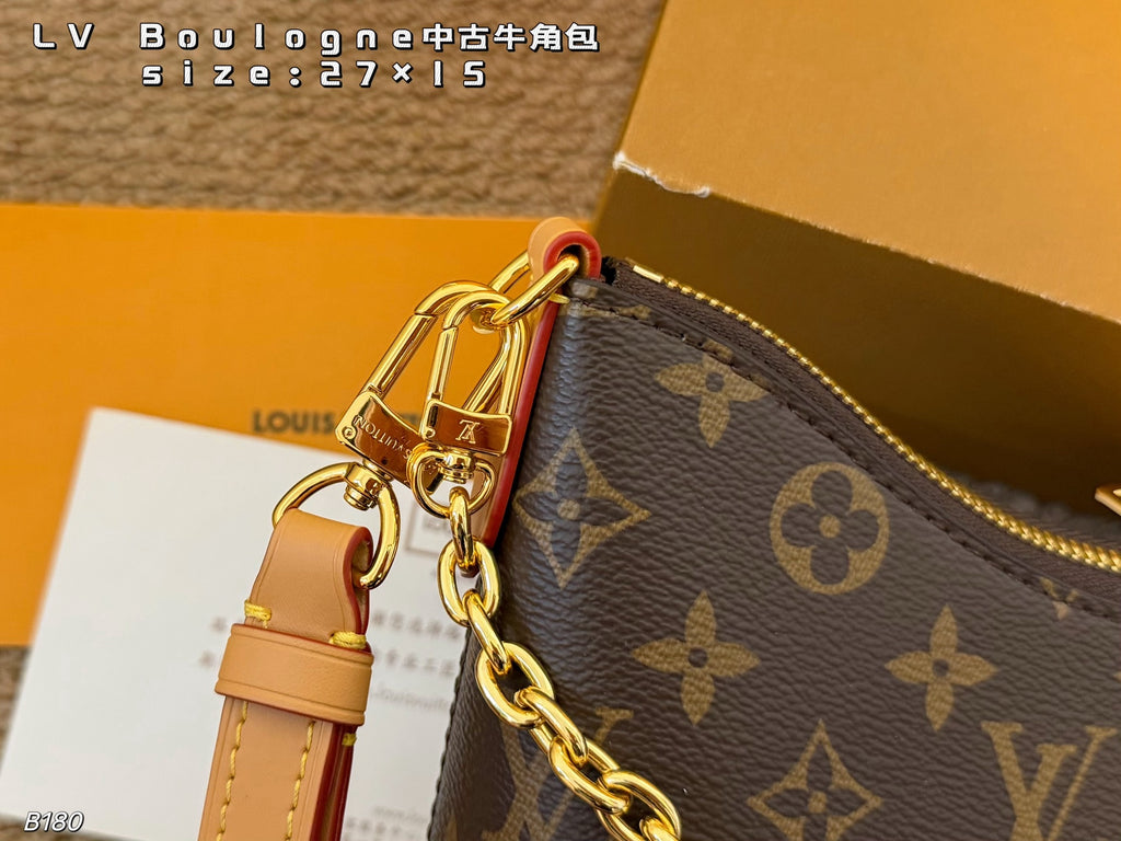 Monogram Crescent Bag with Chain Strap — view 5