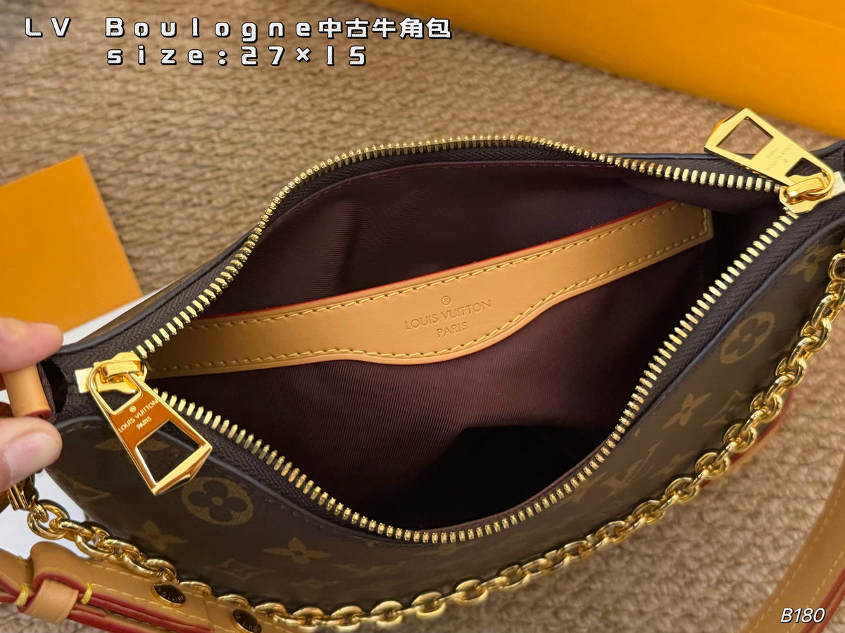 Monogram Crescent Bag with Chain Strap — view 6
