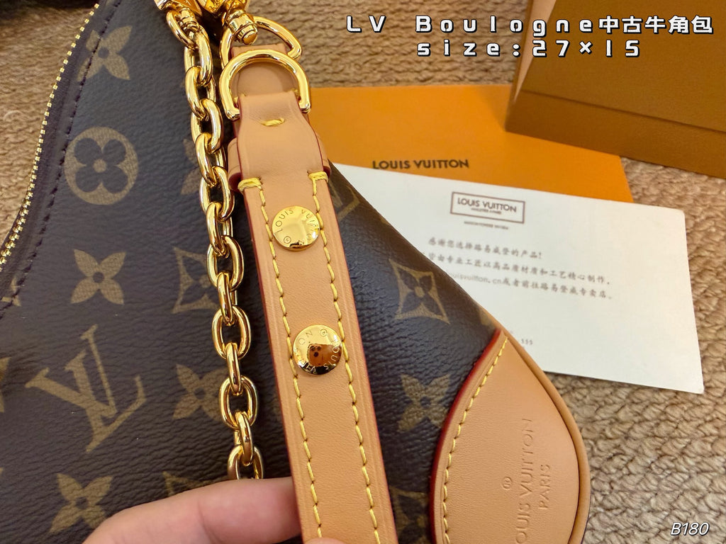 Monogram Crescent Bag with Chain Strap — view 7