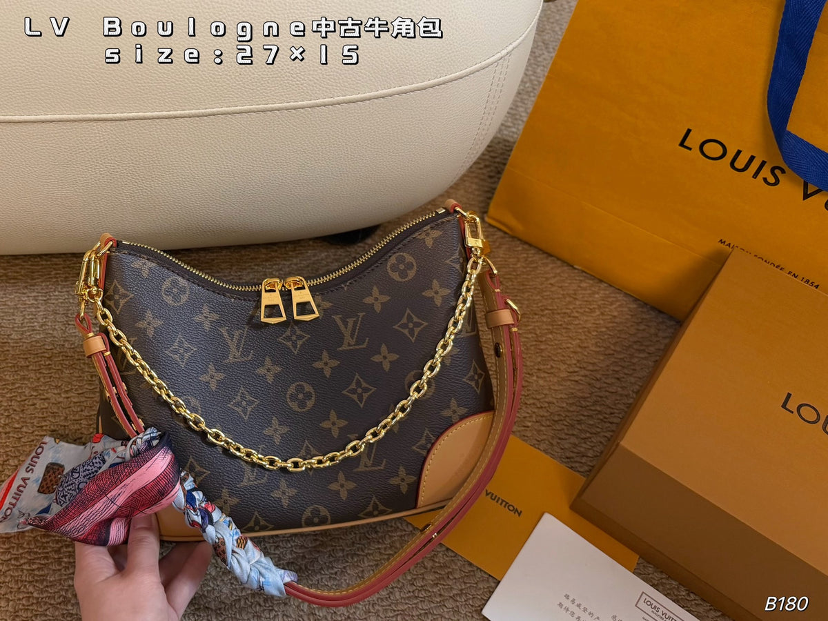 Monogram Crescent Bag with Chain Strap — view 8